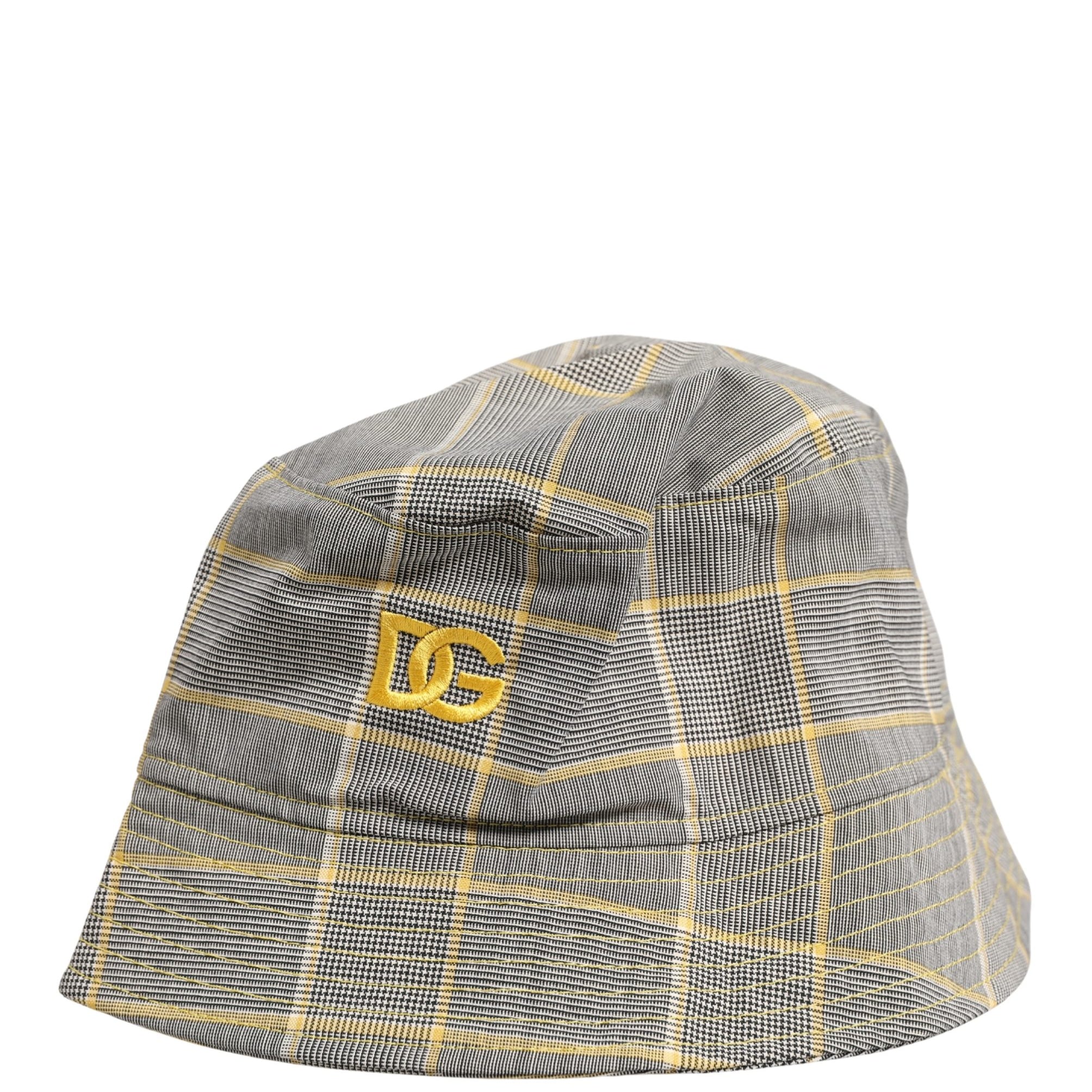 Dolce & Gabbana Men Gray Checkered Bucket Fisherman Capello Hat Dolce & Gabbana