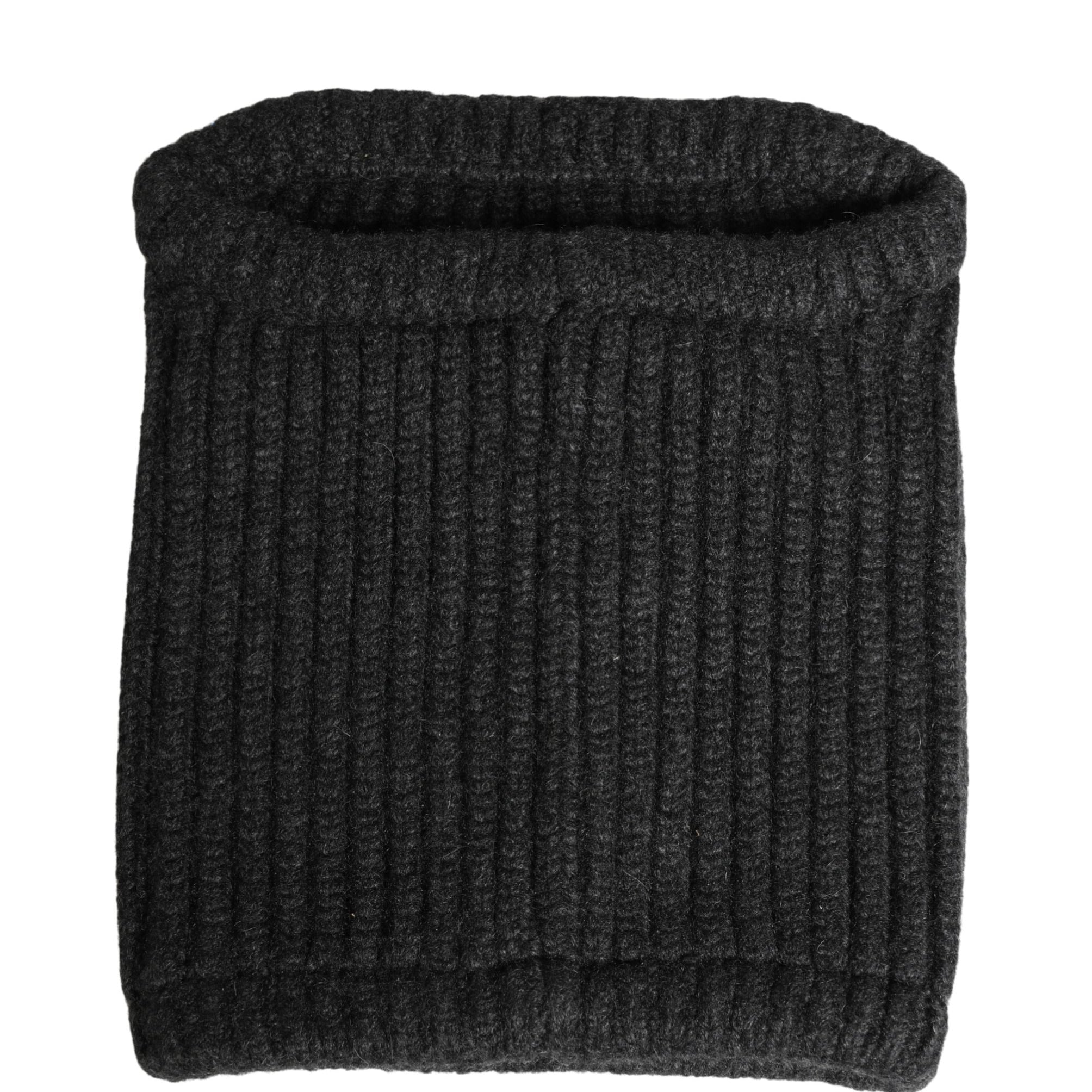Dolce & Gabbana Black Cashmere Knitted Men Winter Neck Warmer Hat Dolce & Gabbana