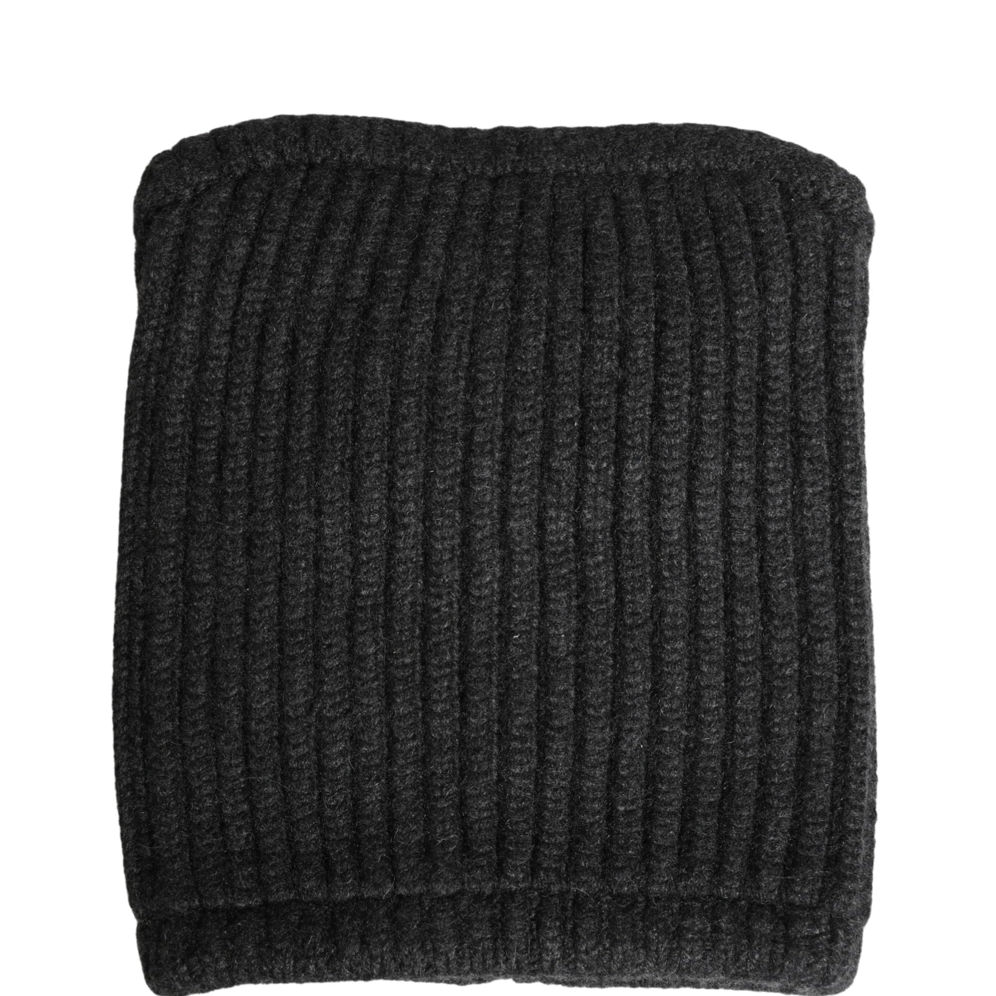Dolce & Gabbana Black Cashmere Knitted Men Winter Neck Warmer Hat Dolce & Gabbana