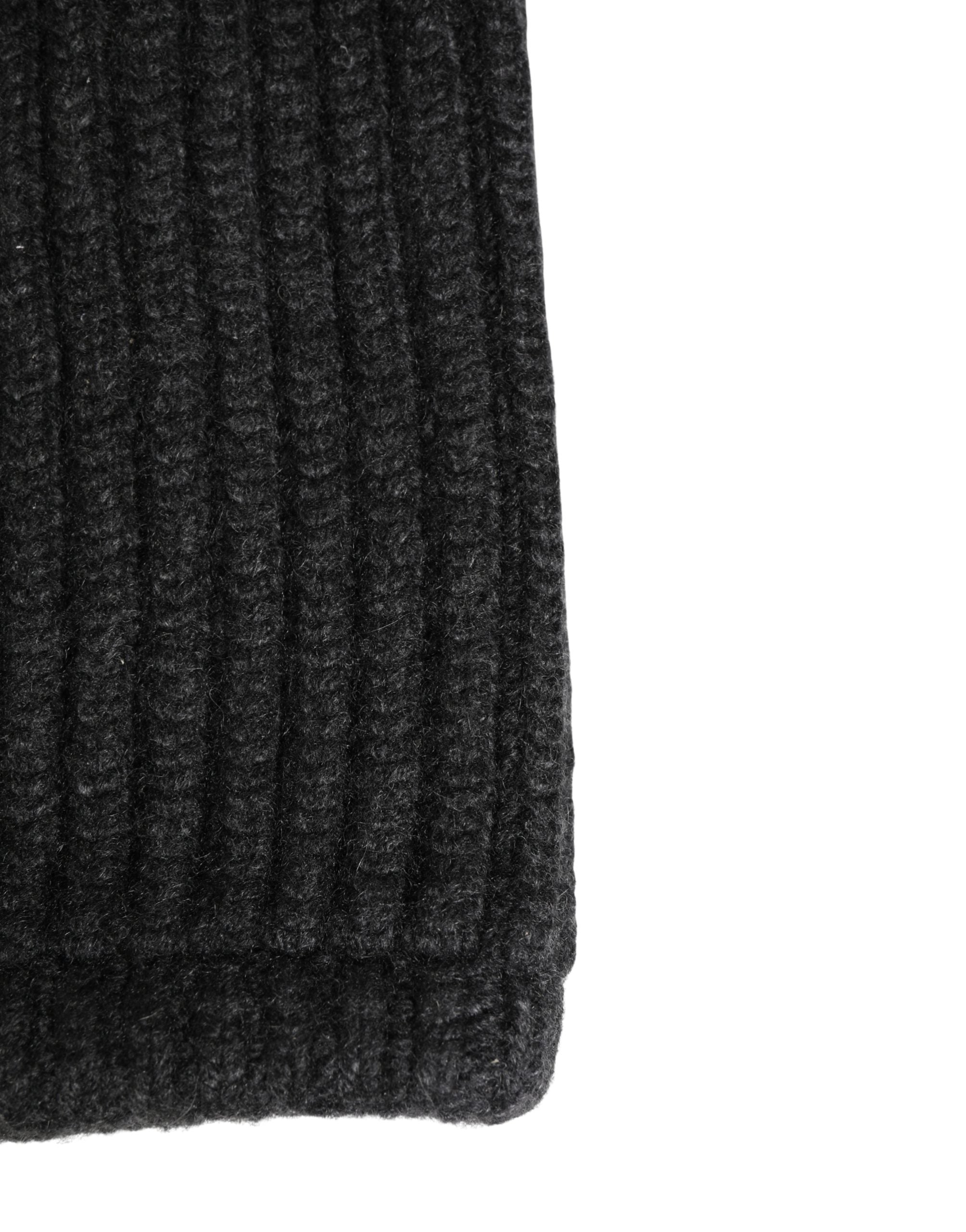 Dolce & Gabbana Black Cashmere Knitted Men Winter Neck Warmer Hat Dolce & Gabbana