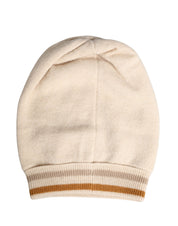 Beige Cashmere Knitted Women Winter Beanie Hat