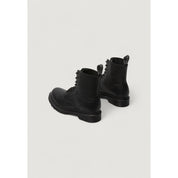 Black Leather Lace-Up Boots