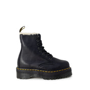 Black Leather Lace-Up Boots