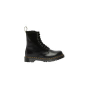 Black Leather Lace-Up Boots