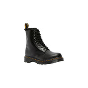 Black Leather Lace-Up Boots