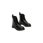 Black Leather Lace-Up Boots