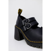 Black Leather High Heel Pumps