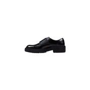 Black Artificial Leather Platform Pumps