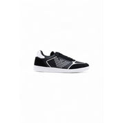 Black And White Leather Athletic Sneakers