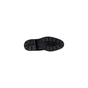 Black Artificial Leather Lace-Up Boots