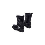 Black Leather Lace-Up Boots
