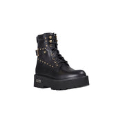 Black Leather Lace-Up Boots