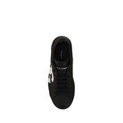 Dolce & Gabbana Black Calf Leather Bos Taurus Sneakers