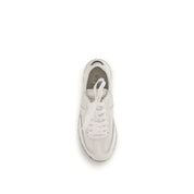Brunello Cucinelli White Calf Leather Bos Taurus Low Top Sneakers