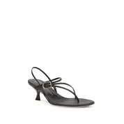 Brown Calf Leather Bos Taurus Stiletto Heel Sandals