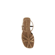 Brown Calf Leather Bos Taurus Flat Sandals