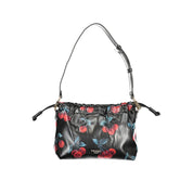 Black Polyurethane Women's Shoulder Bag