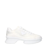Prada White Fabric Low Top Sneakers