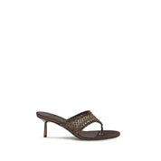 Brown Goatskin Stiletto Heel Sandals