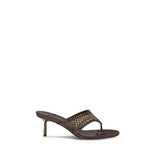 Brown Goatskin Stiletto Heel Sandals