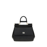 Dolce & Gabbana Black Calf Leather Bos Taurus Handbag