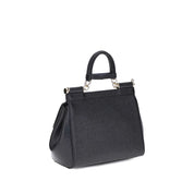 Dolce & Gabbana Black Calf Leather Bos Taurus Handbag