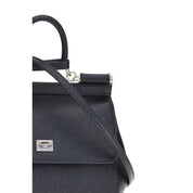 Dolce & Gabbana Black Calf Leather Bos Taurus Handbag