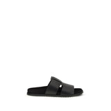 Black Calf Leather Bos Taurus Sandals