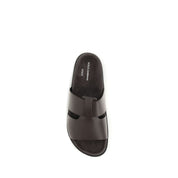 Dolce & Gabbana Brown Calf Leather Bos Taurus Flat Sandals