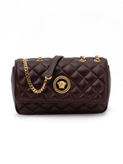 Brown Quilted Leather Shoulder Strap Bag