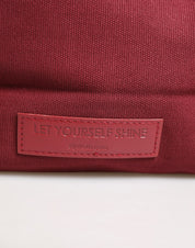 Burgundy Cotton Canvas Shopping Tote Women Borse  Jewellery Bag