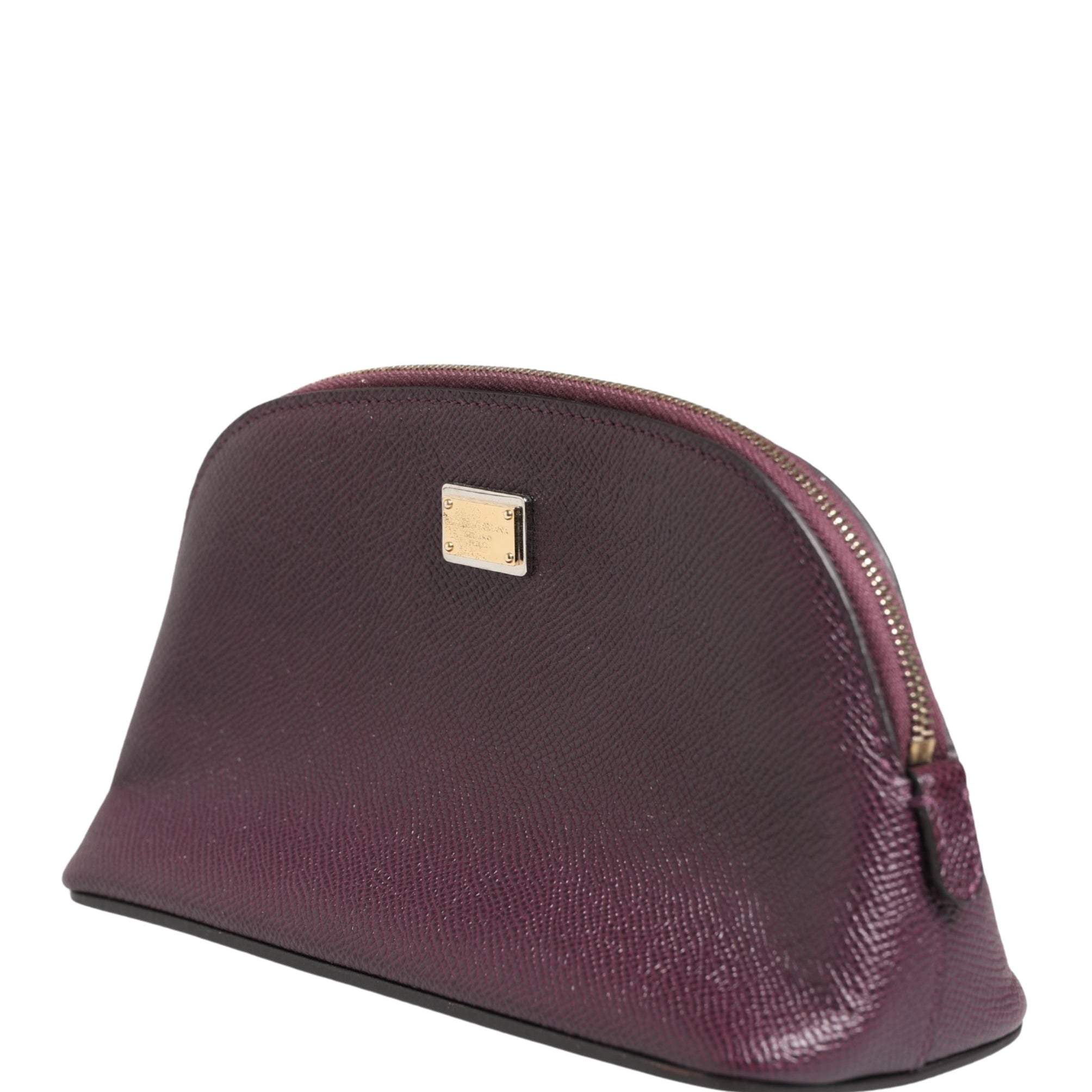 Dolce & Gabbana Dark Purple Leather DG Logo Zip Around Hand Purse Wallet Dolce & Gabbana