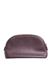 Dark Purple Leather DG Logo Zip Around Hand Purse Wallet