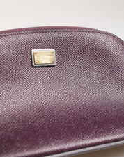 Dark Purple Leather DG Logo Zip Around Hand Purse Wallet
