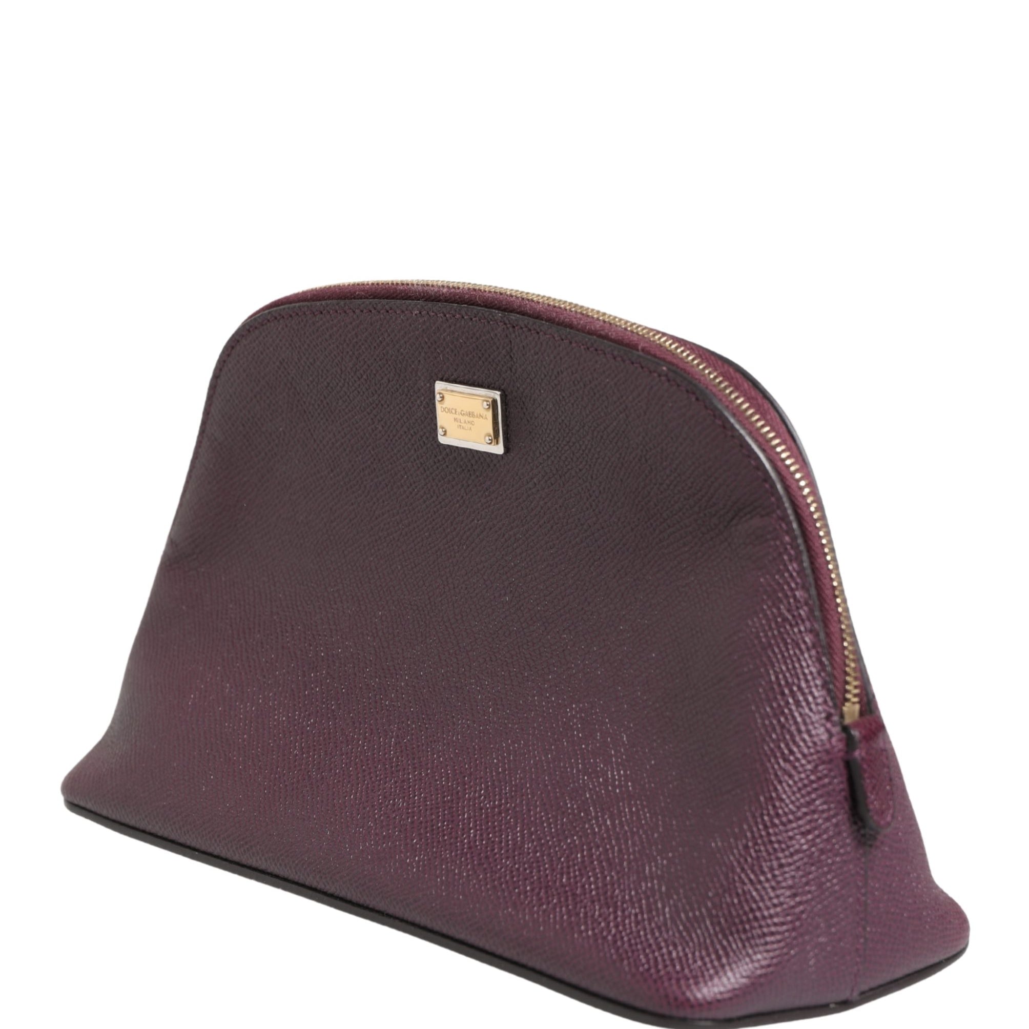 Dolce & Gabbana Dark Purple Leather DG Logo Zip Around Hand Purse Wallet Dolce & Gabbana
