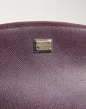 Dark Purple Leather DG Logo Zip Around Hand Purse Wallet