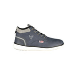 Blue Polyurethane Men Ankle Boot