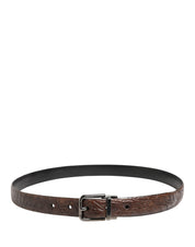 Dolce & Gabbana Brown Leather Silver Tone Metal Buckle Belt Dolce & Gabbana