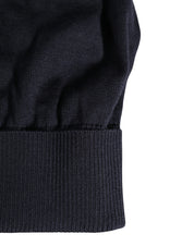 Black Solid Wool Knitted Winter Beanie Cap Hat