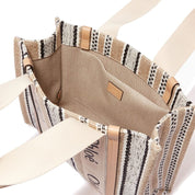 Beige Linen Tote Bag