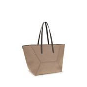 Beige Cotton Shoulder Bag