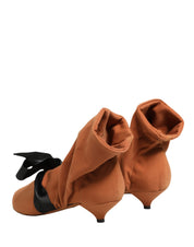 Brown Black Suede Boots Shoes