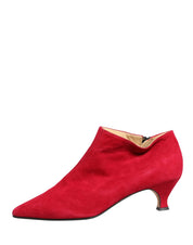 Red Suede Ankle Boots Shoes