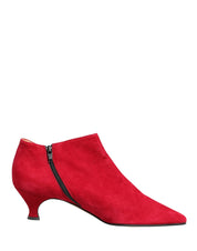 Red Suede Ankle Boots Shoes