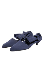 Blue Cotton Ankle Boots Shoes