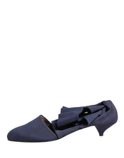 Blue Cotton Ankle Boots Shoes
