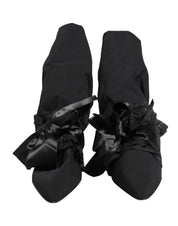 Black Suede Mid Calf Boots Shoes