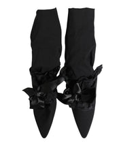 Black Suede Mid Calf Boots Shoes
