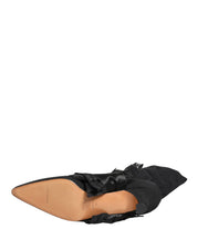 Black Suede Mid Calf Boots Shoes