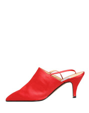 Red Suede Heel Slingback Shoes